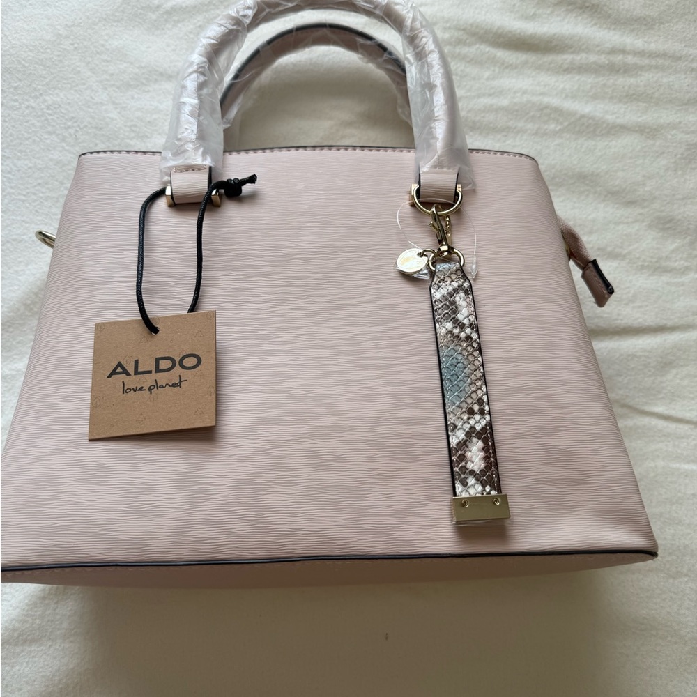 Aldo Blush Satchel with Snakeskin Accent